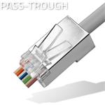Qoltec konektor RJ45 cat. 5e FTP pre drôt a lanko, pass-through