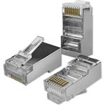 Qoltec konektor RJ45 cat. 6 FTP pre drôt a lanko, pass-through