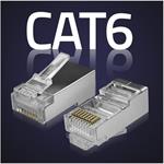 Qoltec konektor RJ45 cat. 6 FTP pre drôt a lanko, pass-through