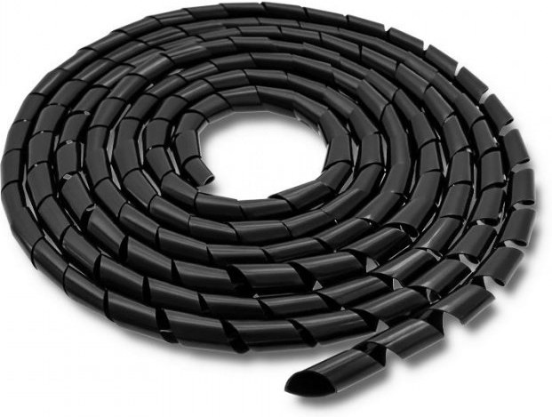 Qoltec organizátor káblov 12mm, 10m, čierna