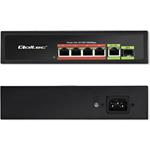 Qoltec PoE switch, 4x RJ45 PoE, 1x SFP, 65W, 1000 Mb