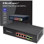 Qoltec PoE switch, 4x RJ45 PoE, 1x SFP, 65W, 1000 Mb