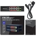 Qoltec PoE switch, 8x RJ45 PoE, 1x SFP, 120W, 1000 Mb