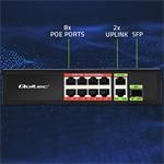 Qoltec PoE switch, 8x RJ45 PoE, 1x SFP, 120W, 1000 Mb