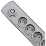 Qoltec prepäťová ochrana (5 zásuviek), vypínač, 3,0m, sivá