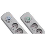 Qoltec prepäťová ochrana (5 zásuviek), vypínač, 3,0m, sivá