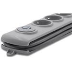 Qoltec prepäťová ochrana (5 zásuviek), vypínač, 3,0m, sivá