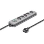 Qoltec prepäťová ochrana (5 zásuviek), vypínač, 3,0m, sivá