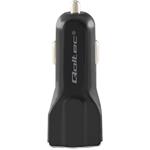Qoltec USB autonabíjačka, 12V-24V, 5V/3.4A, 2xUSB, čierna