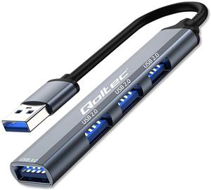 Qoltec USB Hub, 1x USB 3.0, 3x USB 2.0