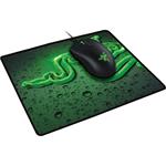 Razer ABYSSUS + Goliathus SMALL Speed Terra Mat Bundle,hráčska myš + podložka pod myš, čierna, zelená