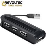 Revoltec USB HUB 4-portový, čierny