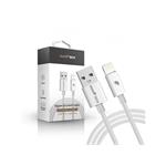 RhinoTech, kábel s nylonovým opletom USB-A na Lightning 2,4A, 1m, biely