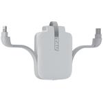 RollingSquare TAU, mini powerbanka 3v1, 1400 mAh, biela