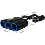 rozbočovač do autozapaľovača 3xCL 120W s nabíjačkou 3x USB 3,1A s káblom