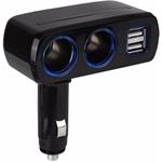 rozdvojka do autozapaľovača, 2x USB, 80W, podsvietené CL výstupy