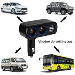 rozdvojka do autozapaľovača, 2x USB, 80W, podsvietené CL výstupy