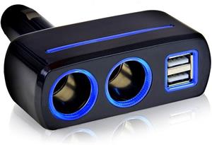 rozdvojka do autozapaľovača, 2x USB, 80W, podsvietené CL výstupy
