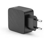 rýchla nabíjačka 2x USB-C, USB-A, PD/QC 65 W, čierna