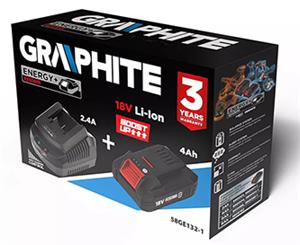 Sada batérie a nabíjačky, 58GE132-1, 4 ah batérie + nabíjačka, BOOST UP, GRAPHITE
