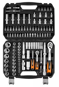 Sada náradia, 10-211, 110 ks, veľkosť 1/4 a 1/2, kufrík, NEO TOOLS