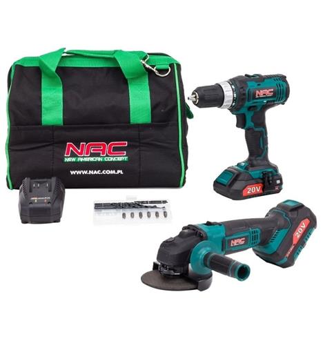Sada náradia NAC aku skrutkovač + uhlová brúska CDB-AGE-LI-20V