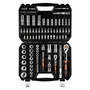 Sada nástrčných hlavíc, 10-060, chrom-vanadiová oceľ, kufrík, Neo Tools