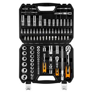 Sada nástrčných kľúčov, 08-664, račne, nástrčné hlavice, skrutkovacie bity, z chróm-vanadiovej ocele, Neo Tools