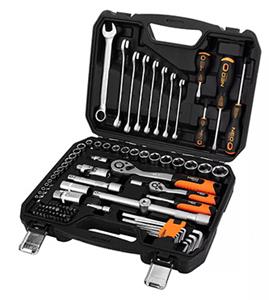 Sada nástrčných kľúčov, 10-206, 100 ks, veľkosť 1/4 a 1/2, kufrík,, NEO TOOLS