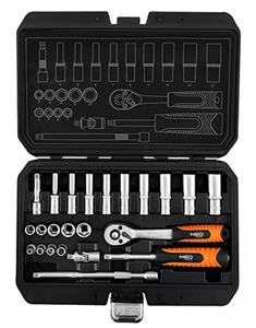 Sada nástrčných kľúčov, 10-231, 23 ks, veľkosť 1/4, kufrík,, NEO TOOLS