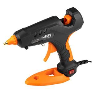 Sada taviacej pištole a 12 kusů tavných tyčinek 11mm, 60/100W, NEO TOOLS 17-100, 3 chrániče na prsty, látkove púzdro