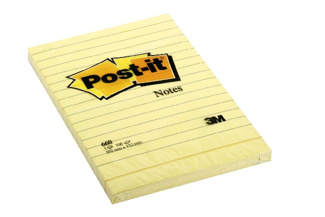Samolepiaci bloček 3M Post-it Super Sticky 102x152 žltý linajky