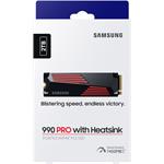 Samsung 990 PRO, SSD M.2, 2TB, s chladičom, (rozbalené)