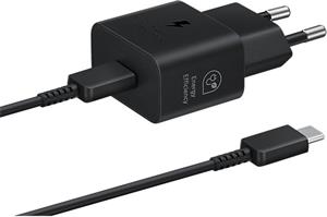 Samsung cestovná nabíjačka USB-C 25W, s káblom v balení, čierna, (zánovné)