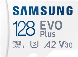 Samsung EVO Plus micro SDXC, 128GB + SD adaptér