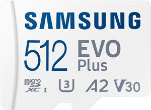 Samsung EVO Plus micro SDXC, 512GB + SD adaptér, (rozbalené)