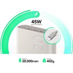 Samsung FastCharge PowerBanka 3x USB-C, 45W, 20 000mAh, béžová, (rozbalené)