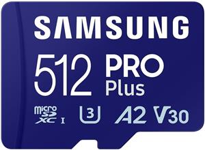 Samsung PRO Plus MicroSDXC, 512GB + SD adaptér