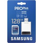 Samsung PRO PLUS SDXC, 128GB + USB adaptér