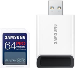 Samsung PRO Ultimate SDXC, 64GB  + USB adaptér