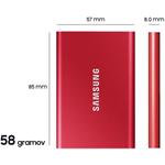 Samsung T7 Serie, externý SSD, 500GB, 2,5", červený