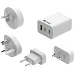 Sandberg 3v1 TravelCharger USB-C/A PD 65W, biela