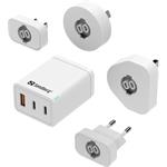 Sandberg 3v1 TravelCharger USB-C/A PD 65W, biela