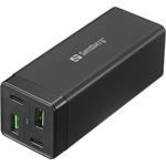 Sandberg 4v1 nabíjačka 2x USB-C, 2x USB 65W, čierna