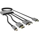 Sandberg All-In-1 adaptér USB-C/DP/miniDP na HDMI M/M, prepojovaci, 2,0m