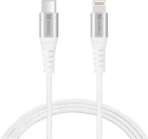 Sandberg kábel USB-C na lightning M/M, prepojovací, 1,0m biely
