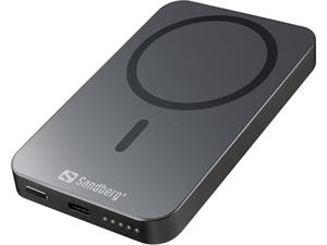 Sandberg Mag Wireless Powerbank 5 000 mAh ALU, čierna