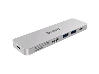 Sandberg mini replikátor portov USB-C - HDMI+SD+USB+USB-C