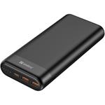 Sandberg Powerbank 20000mAh, USB-C PD 65W + 2x QC3.0, čierna