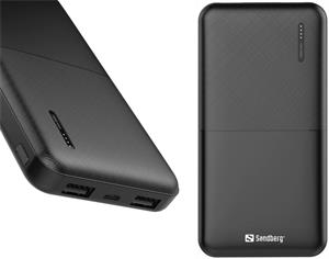 Sandberg Saver Powerbank 10 000 mAh, 2x USB-A, černý